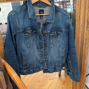 GAP Medium Blue Denim Jacket with Button Front